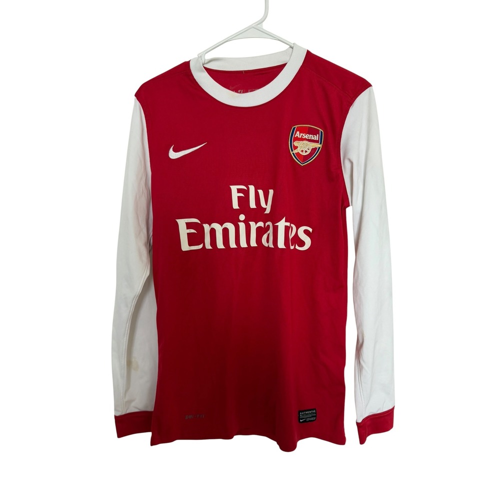Nike Arsenal FC Home Jersey Long Sleeve Red White Fly Emirates Dri-FIT Small